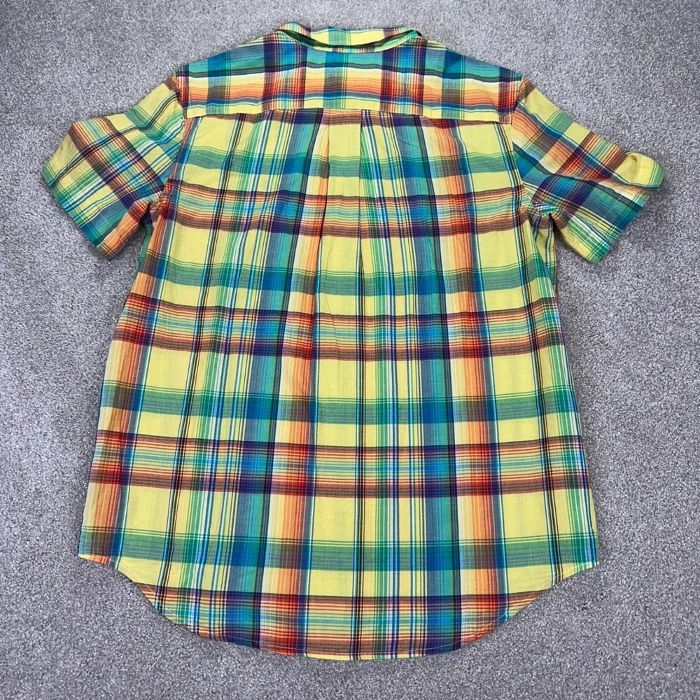 New Ralph Lauren‎ Kids XL 18-20 Shirt Yellow Plaid Button Madras Preppy Classic